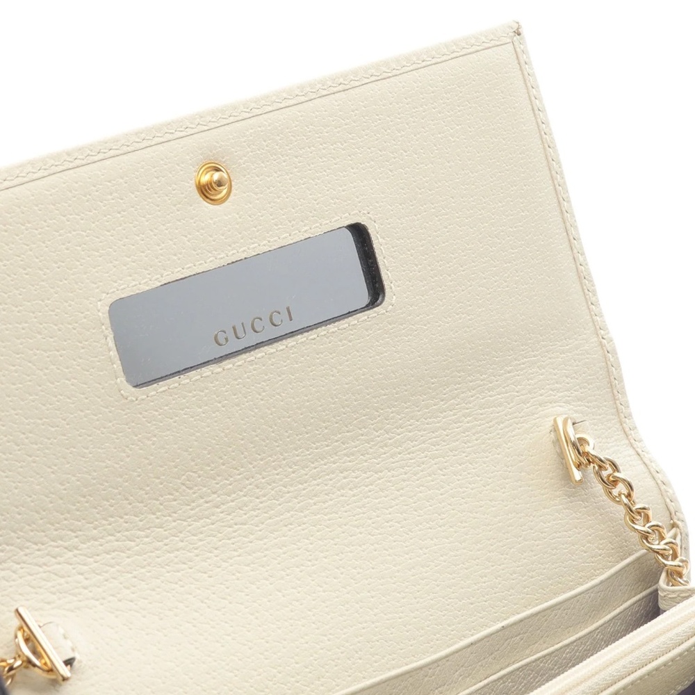 Gucci Limited Edition Flora Wallet on Chain Strap Bag Beige Canvas GG Logo - Picture 9 of 11